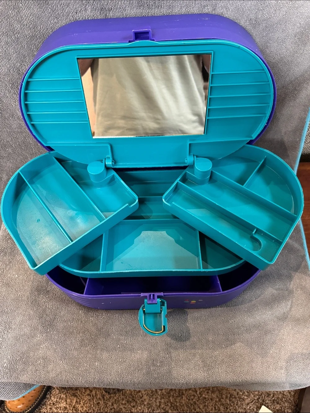 VTG 90’s Caboodles On-The-Go Girl Make-Up Purple Teal Retro Organizer